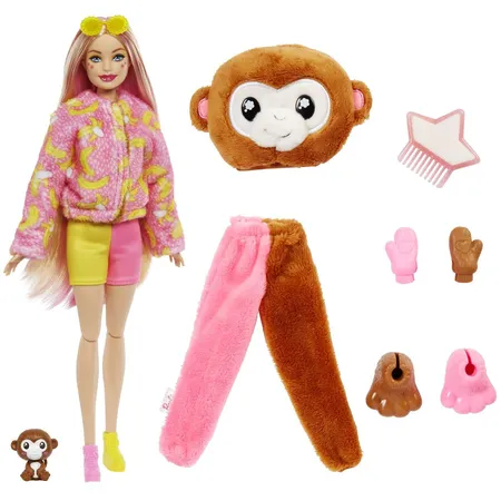 Barbie Cutie Reveal Dschungel Serie Puppe - Äffchen