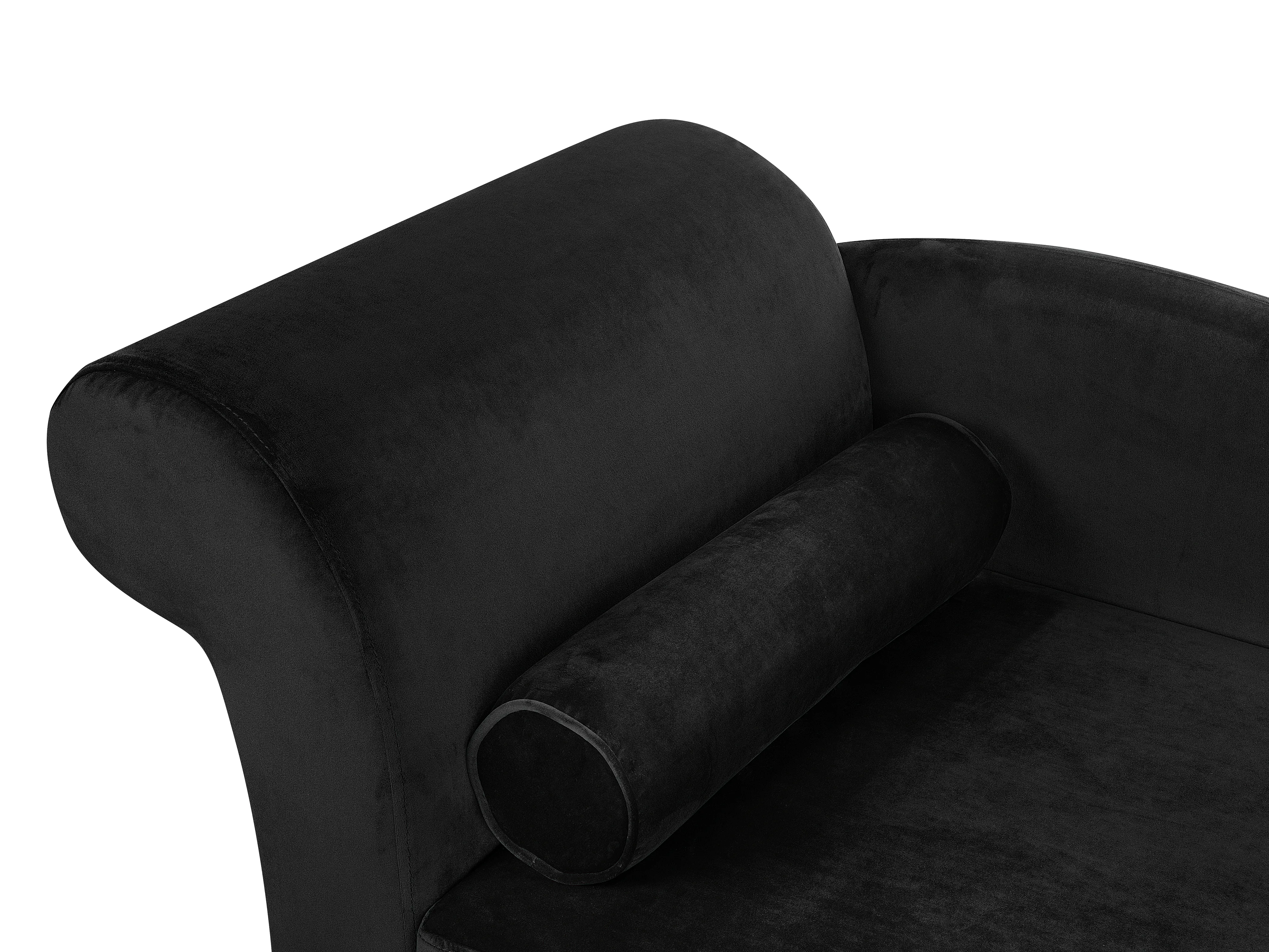 Linkszijdige chaise longue LUIRO Fluweel Zwart met opbergruimte