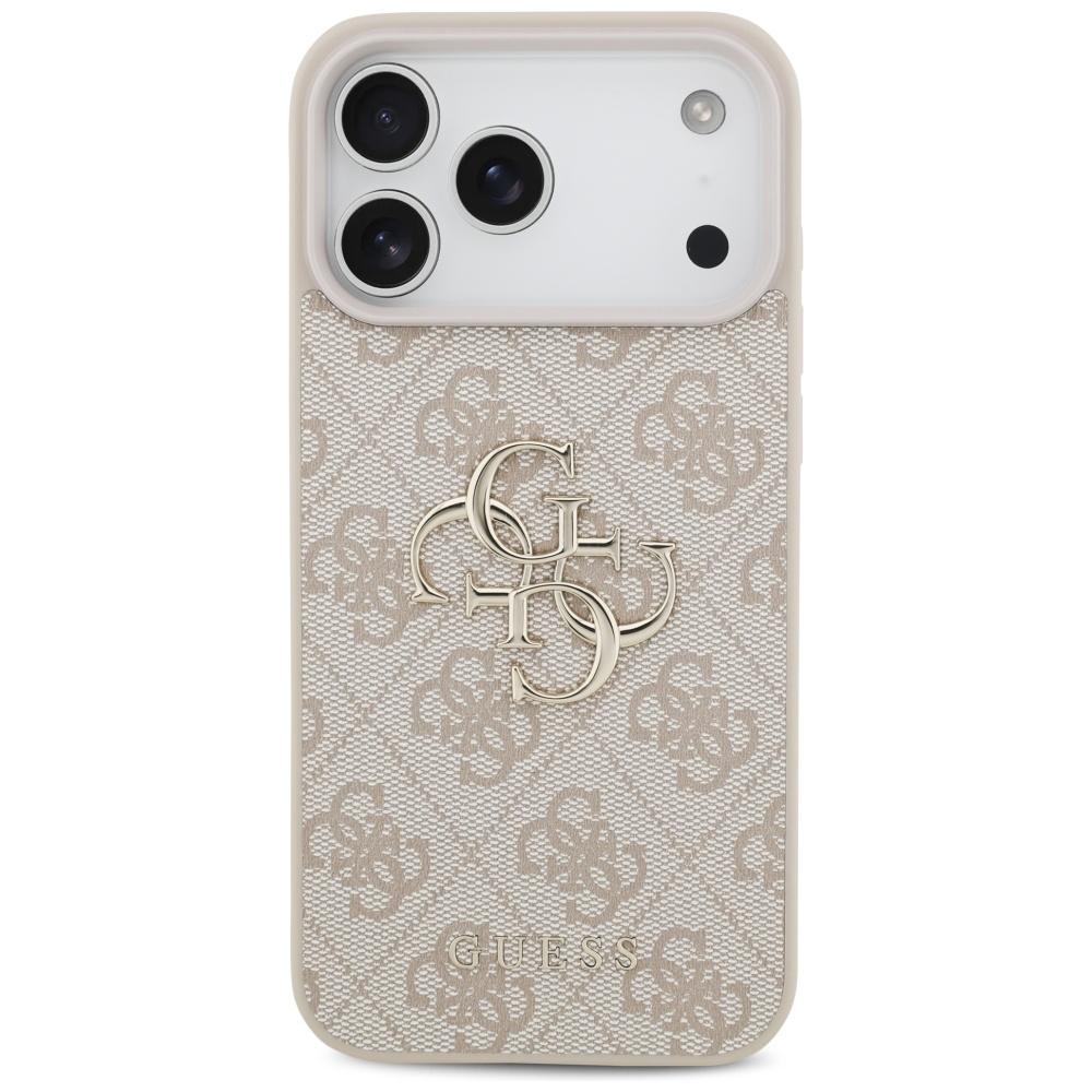 iPhone 17 Pro Max Leder Hardcase Hülle 4G Big Metal Logo (GUHCP17X4GMGPI) - Rosa