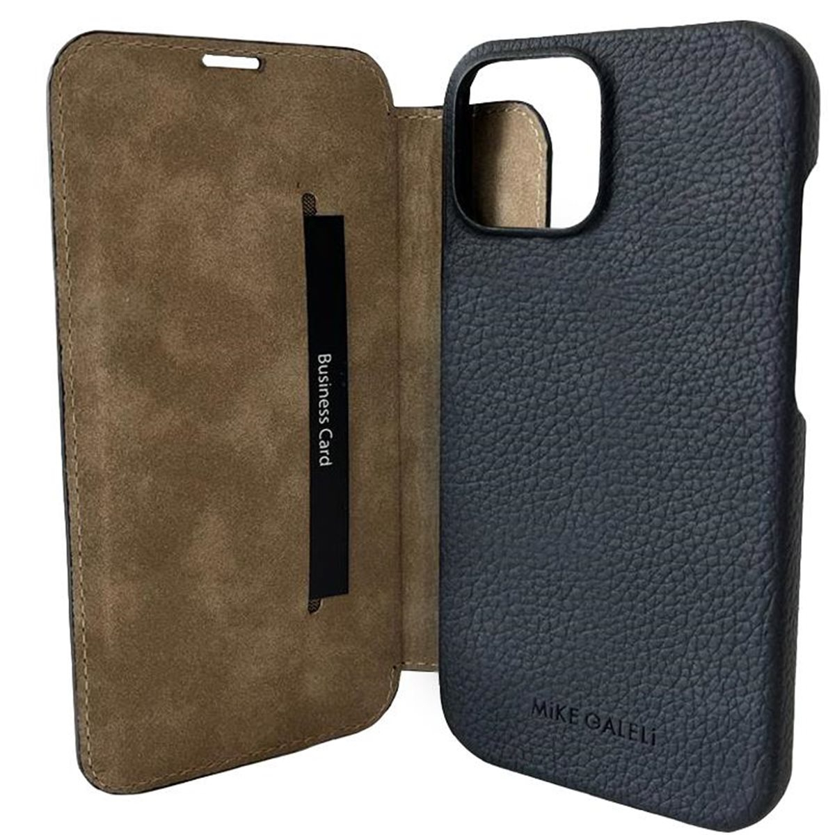iPhone 14 Echtleder Book Case Tasche   Magnetische Schutzhülle (JEFFIP14-M01) - Schwarz