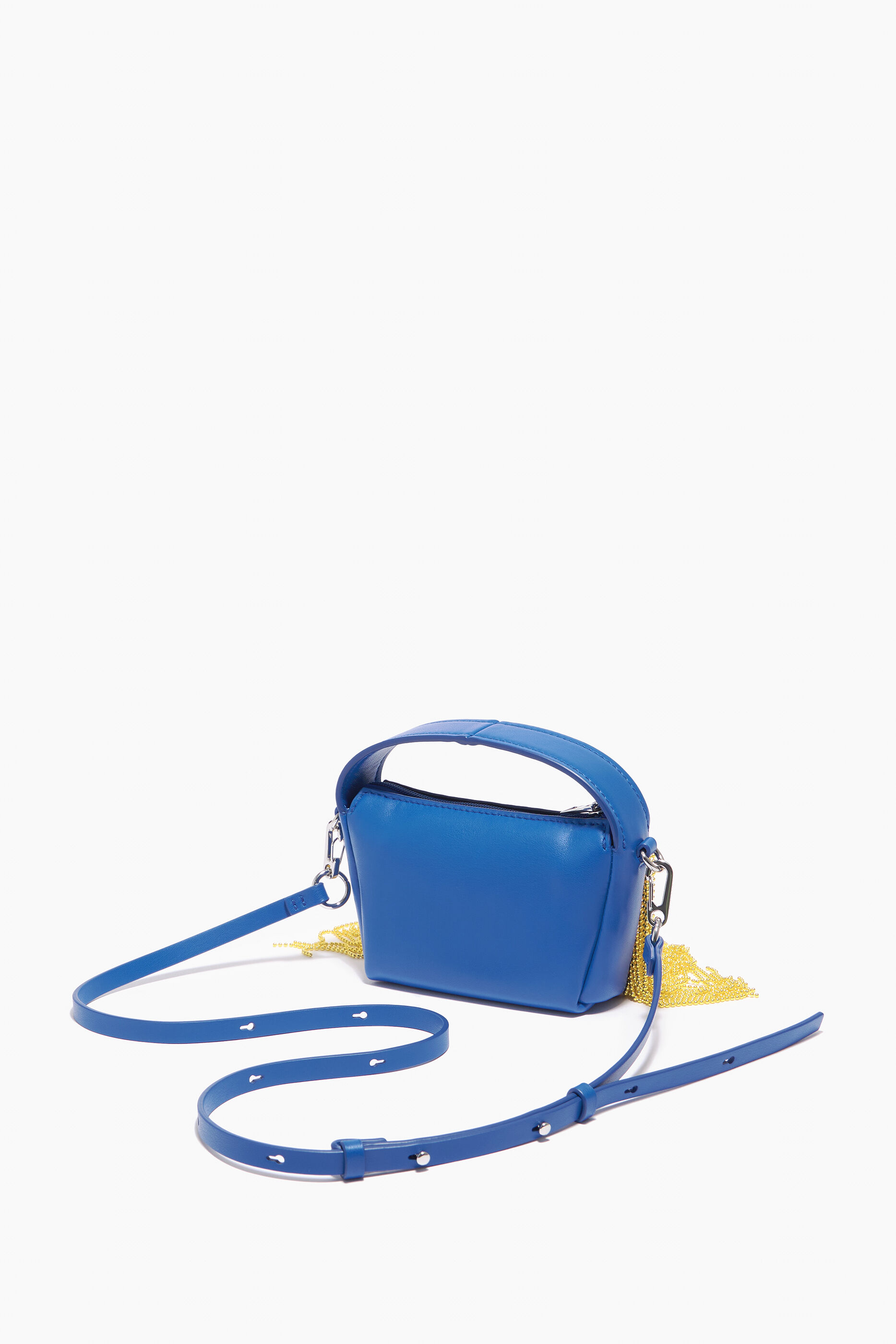 Bolsa hobo de couro azul elétrico tamanho XS