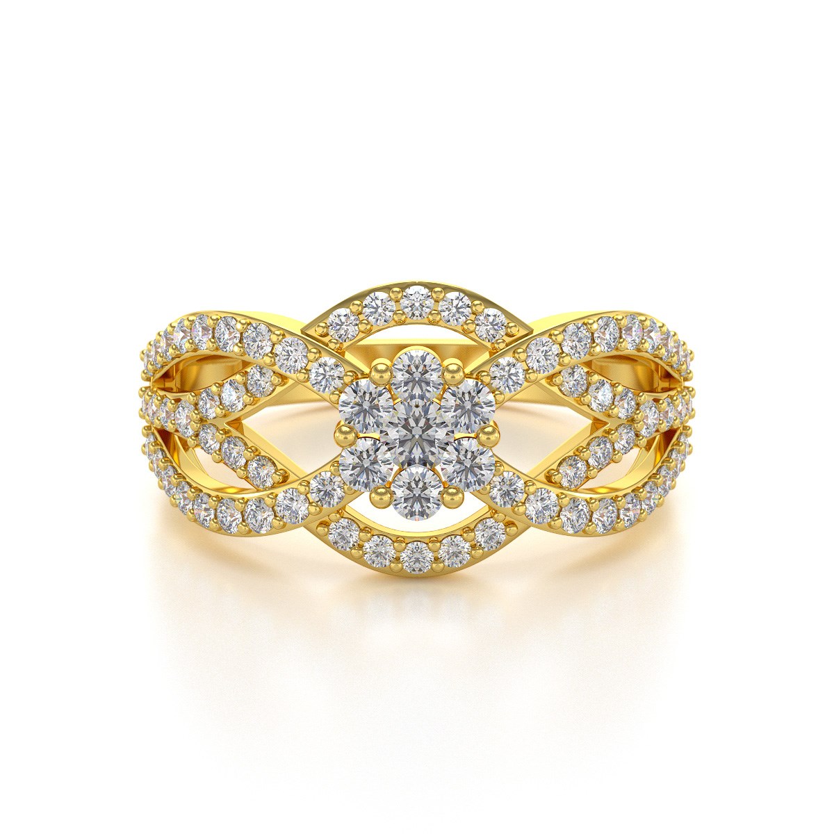 Bague ADEN Or Jaune Diamants 2.93grs