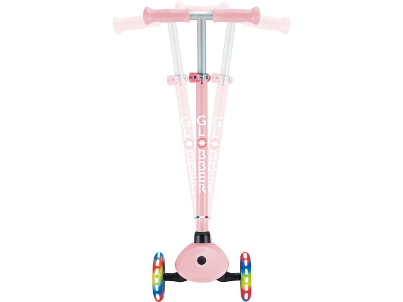 GLOBBER Scooter Primo Lights Hellrosa 3-Rad-Roller mit Beleuchtung für Kinder