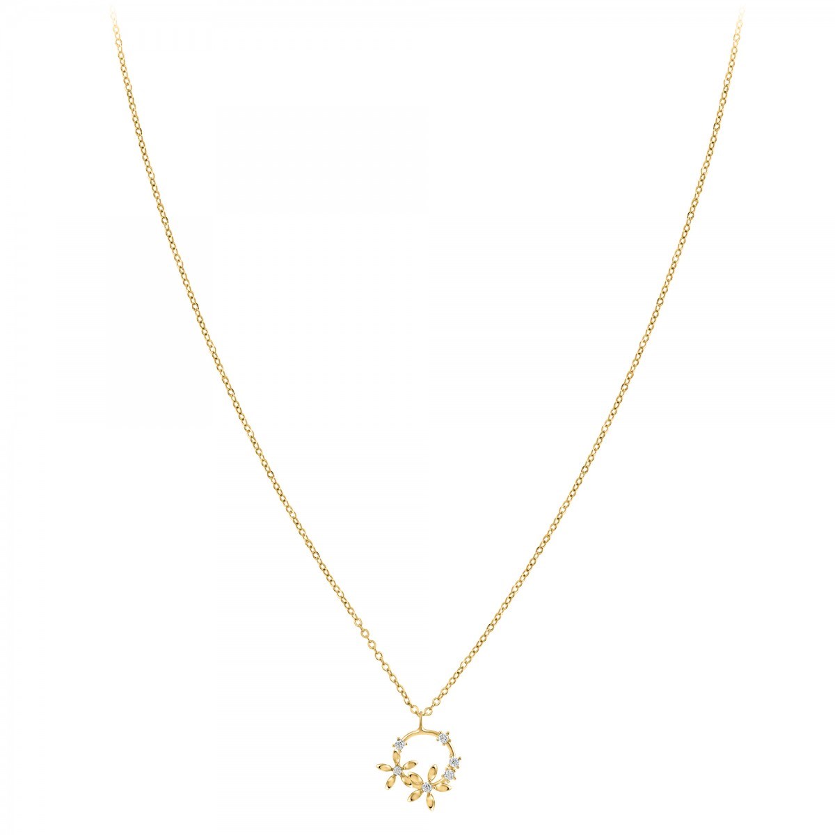 Collier fleurs par SC Bohème orné de Zirconium