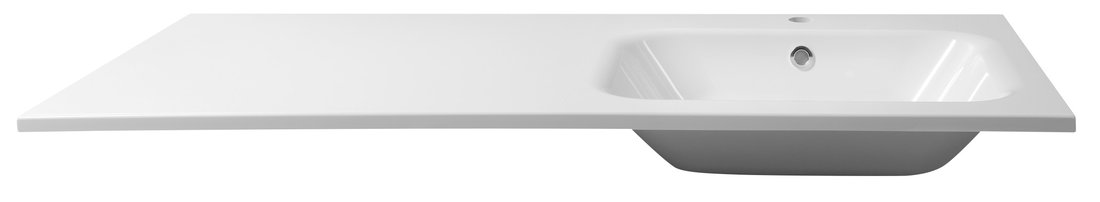 Sapho Areca wastafel met kraangat rechts 120cm wit glans