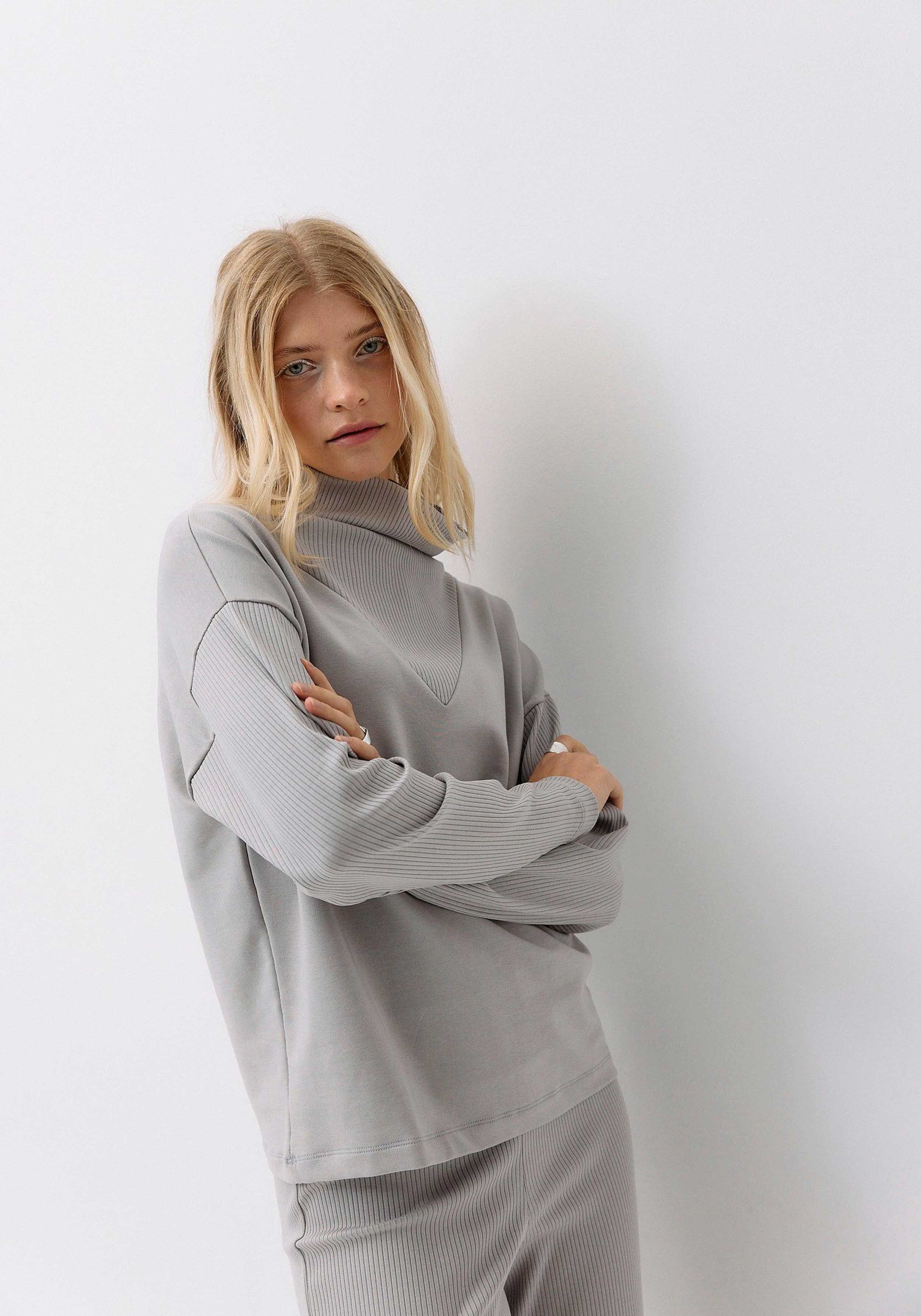Moya Kala Pullover Formal Rib Sweater Opal Grey