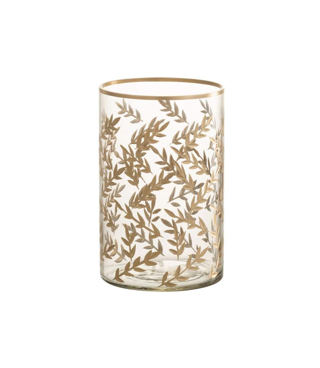 Paris Prix - Photophore Design En Verre arbre Blé 19cm Or