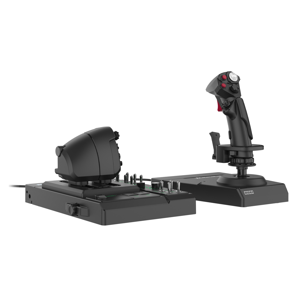 HORI - HORI HOTAS Flight Control System & Mount for PC (Windows 11/10) High-End Flight Stick & Throttle for PC Flight Sims