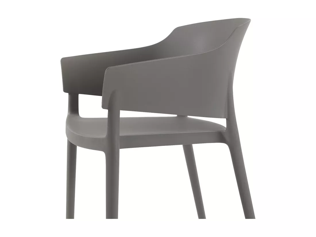 Set de 4 Chaises d'intérieur/extérieur ANDRA grise