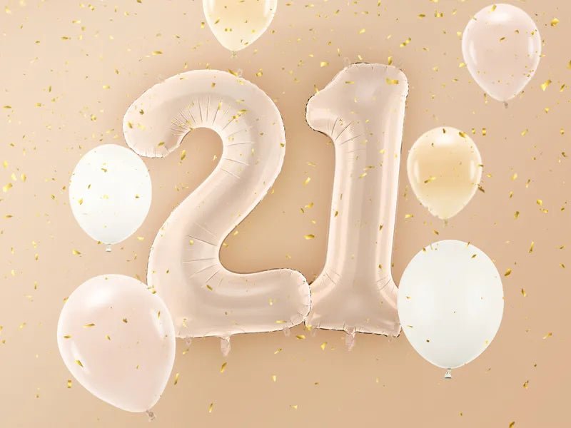 2 Jaar Cijfer Ballon Beige 72cm