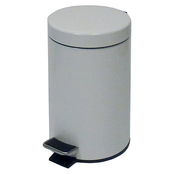 Collecteur à pédale JVD 5 L métal blanc