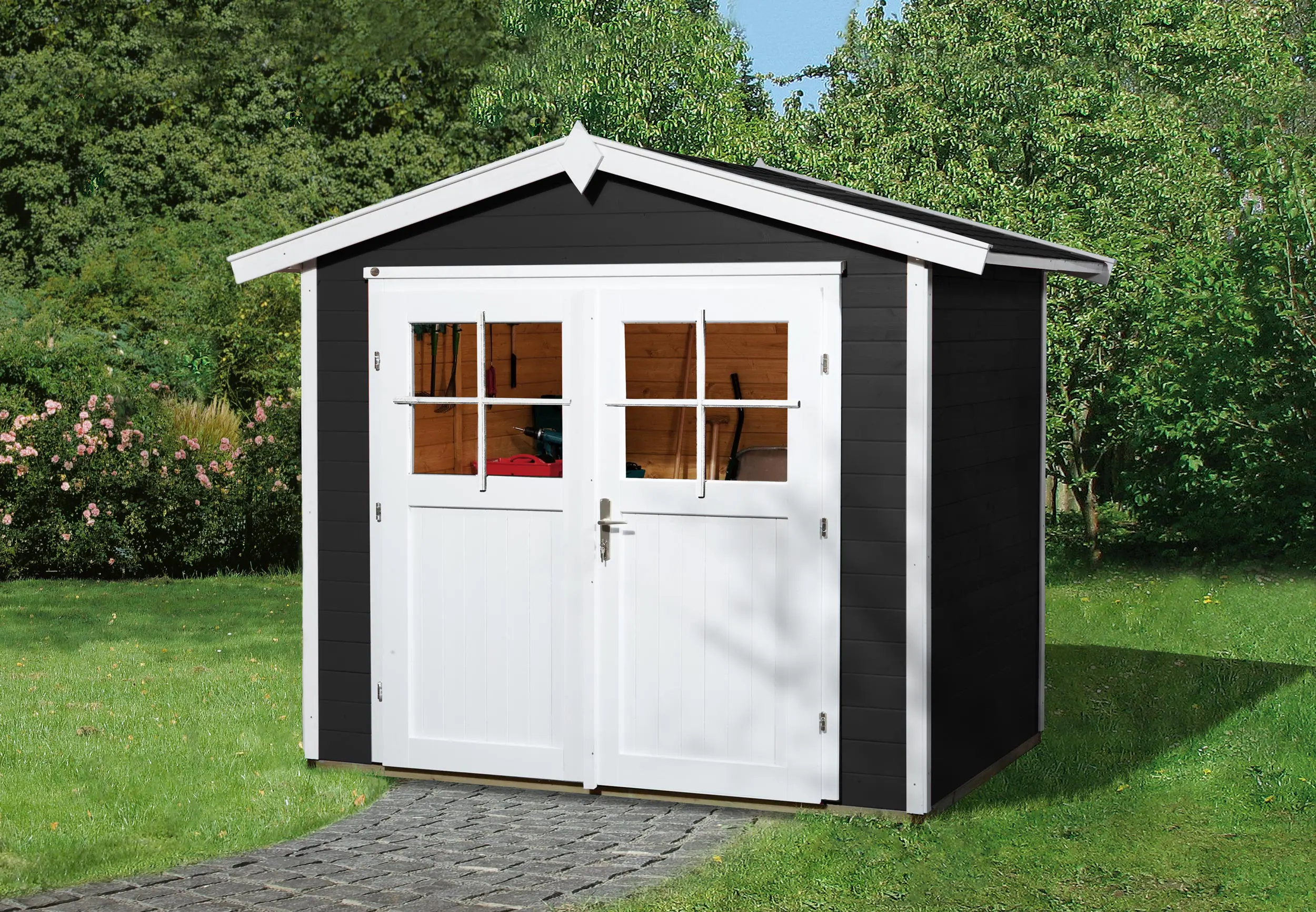 weka Gartenhaus 224 anthrazit