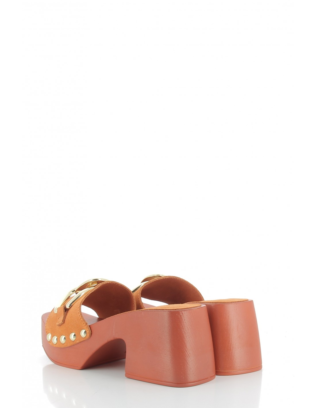 sandro rosi Mules à talon femme 8647 cuir Orange