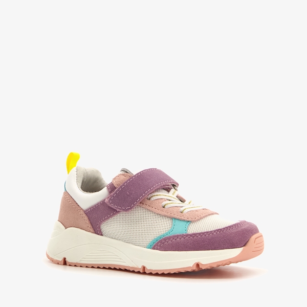 TwoDay leren meisjes sneakers paars roze