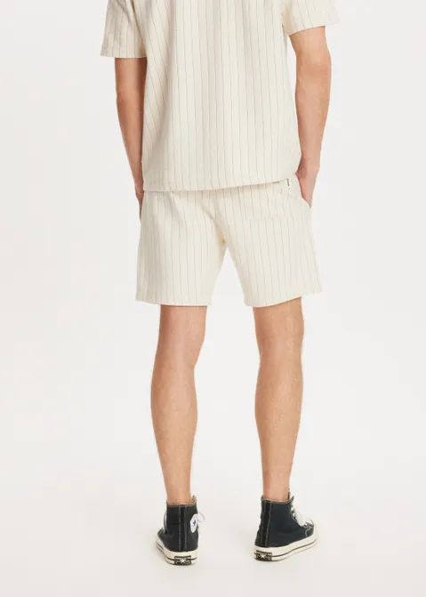 Gestreepte korte broek off-white (WIT.O)