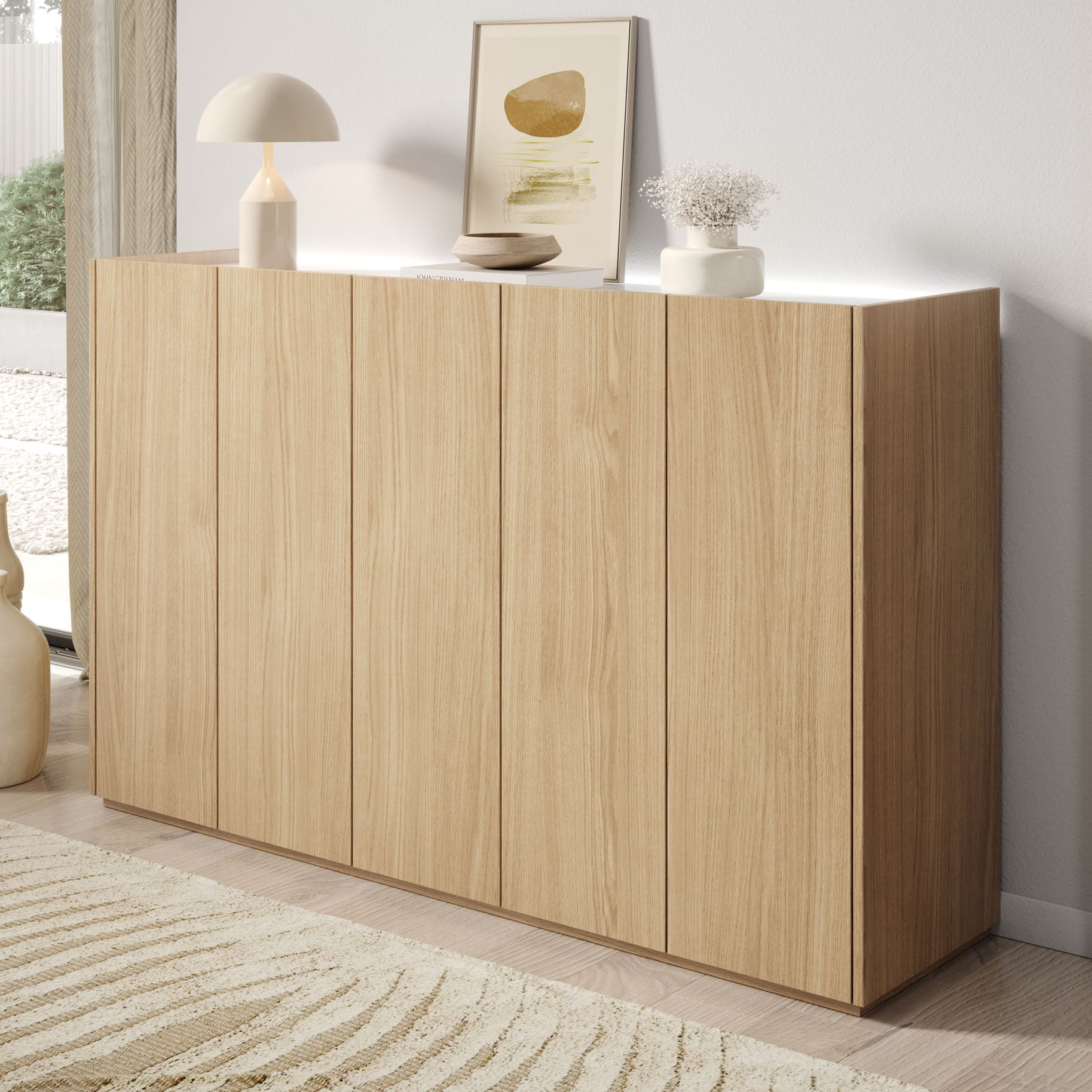 Meubella - Schoenenkast Encore - Eiken - 156 cm