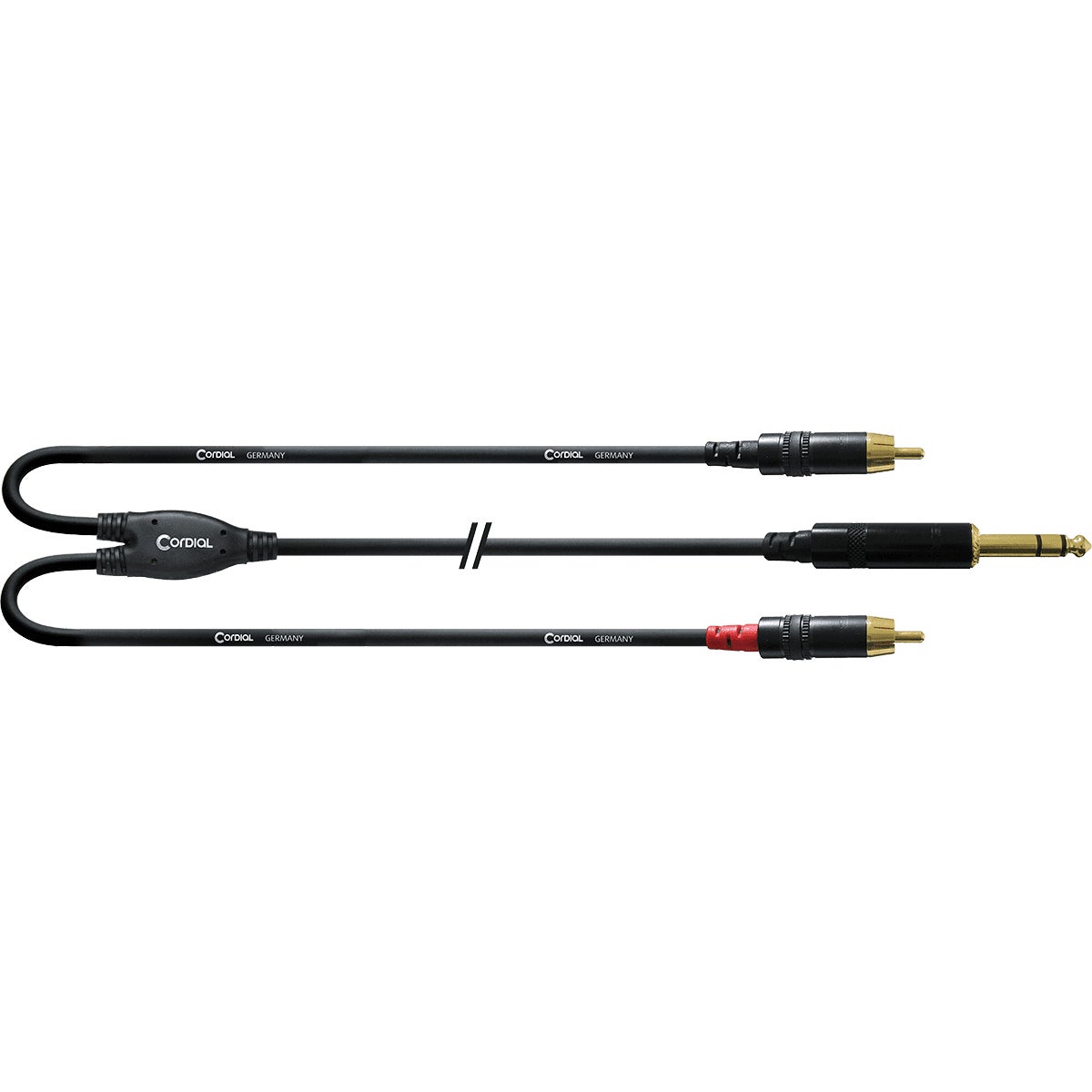 Cordial CFY3VCC Intro verloopkabel 1x 6.3mm TRS jack - 2x RCA 3m zwart