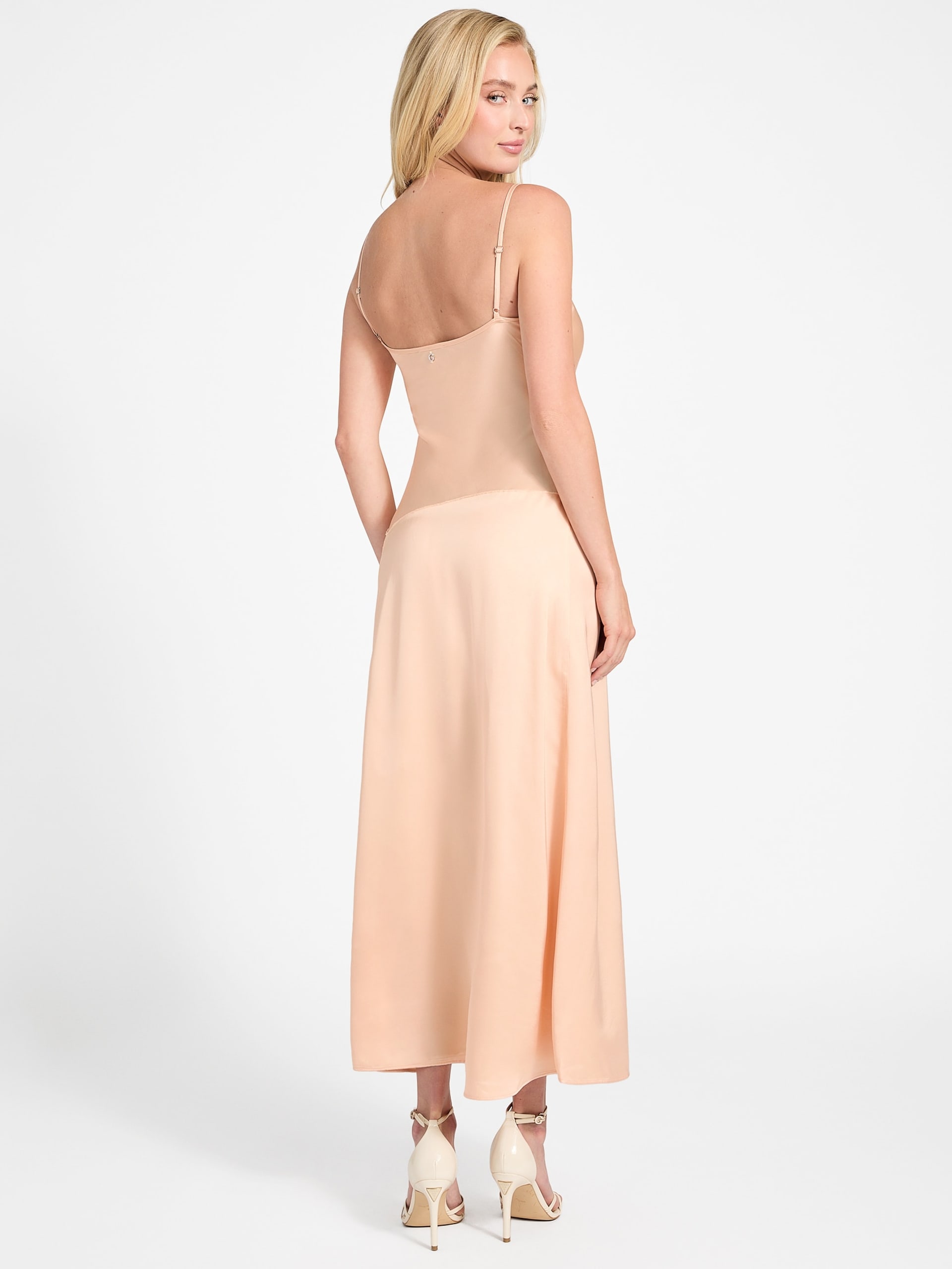 Vestido longo Jasmin em tecido plano
