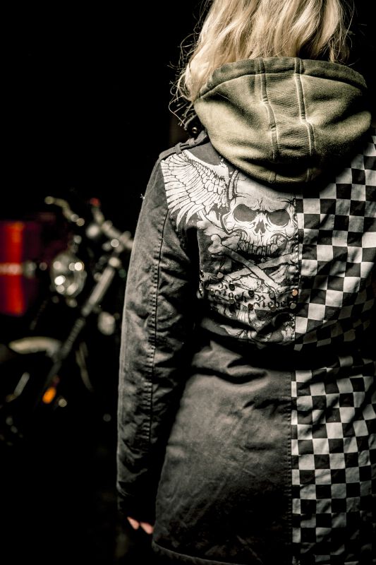 Veste Cloutée & Imprimée Noire/Grise | Rock Rebel by EMP Veste d'hiver