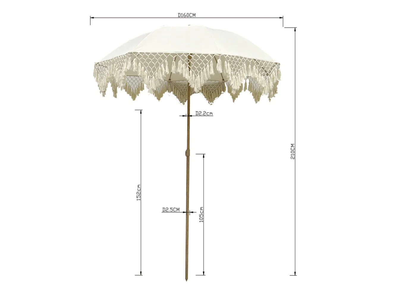 Parasoll Merida Ø160 cm