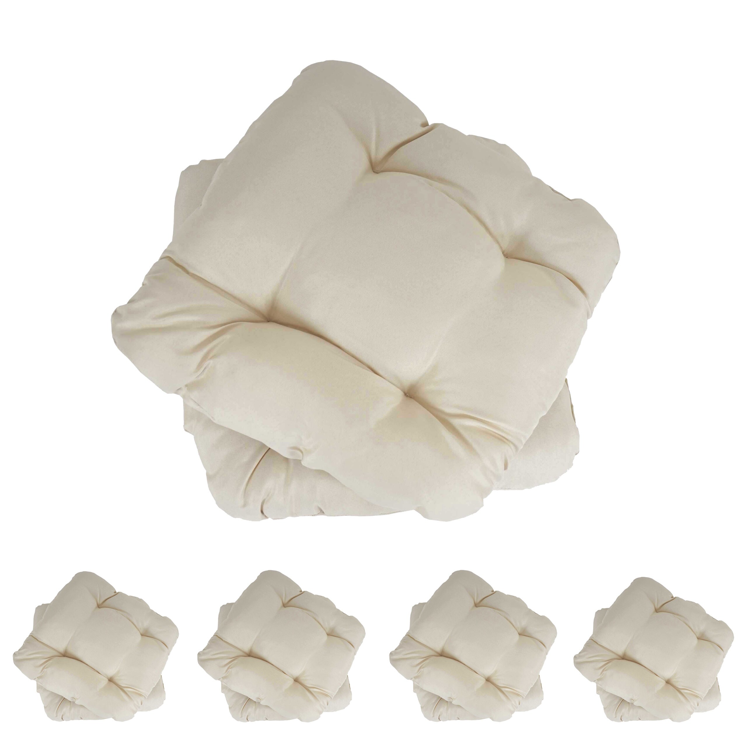 10er-Set Sitzkissen Milano, Stuhlkissen Kissen, 41x38x8cm ~ creme