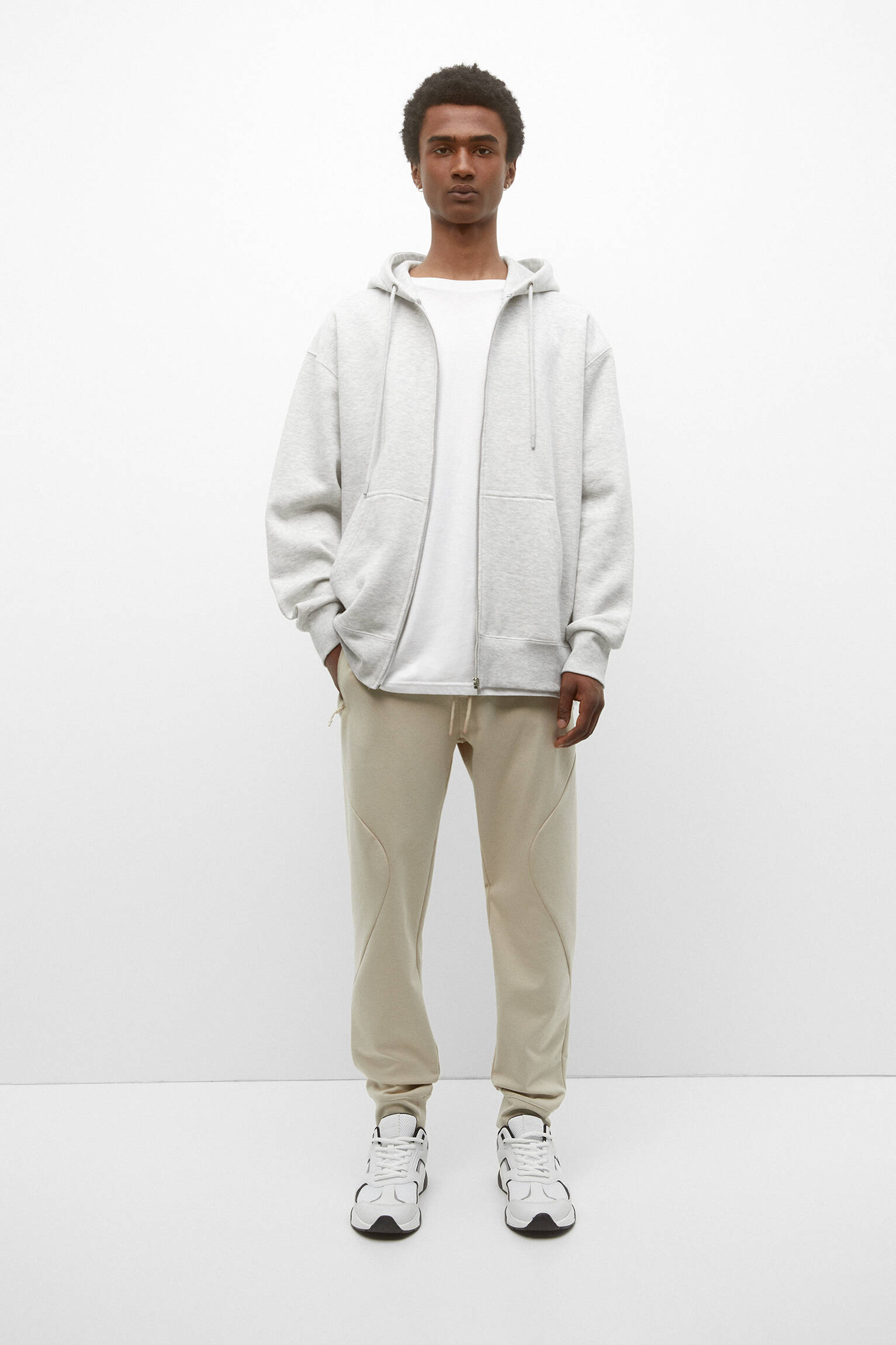 Calça jogger STWD com zíperes - cor pedra