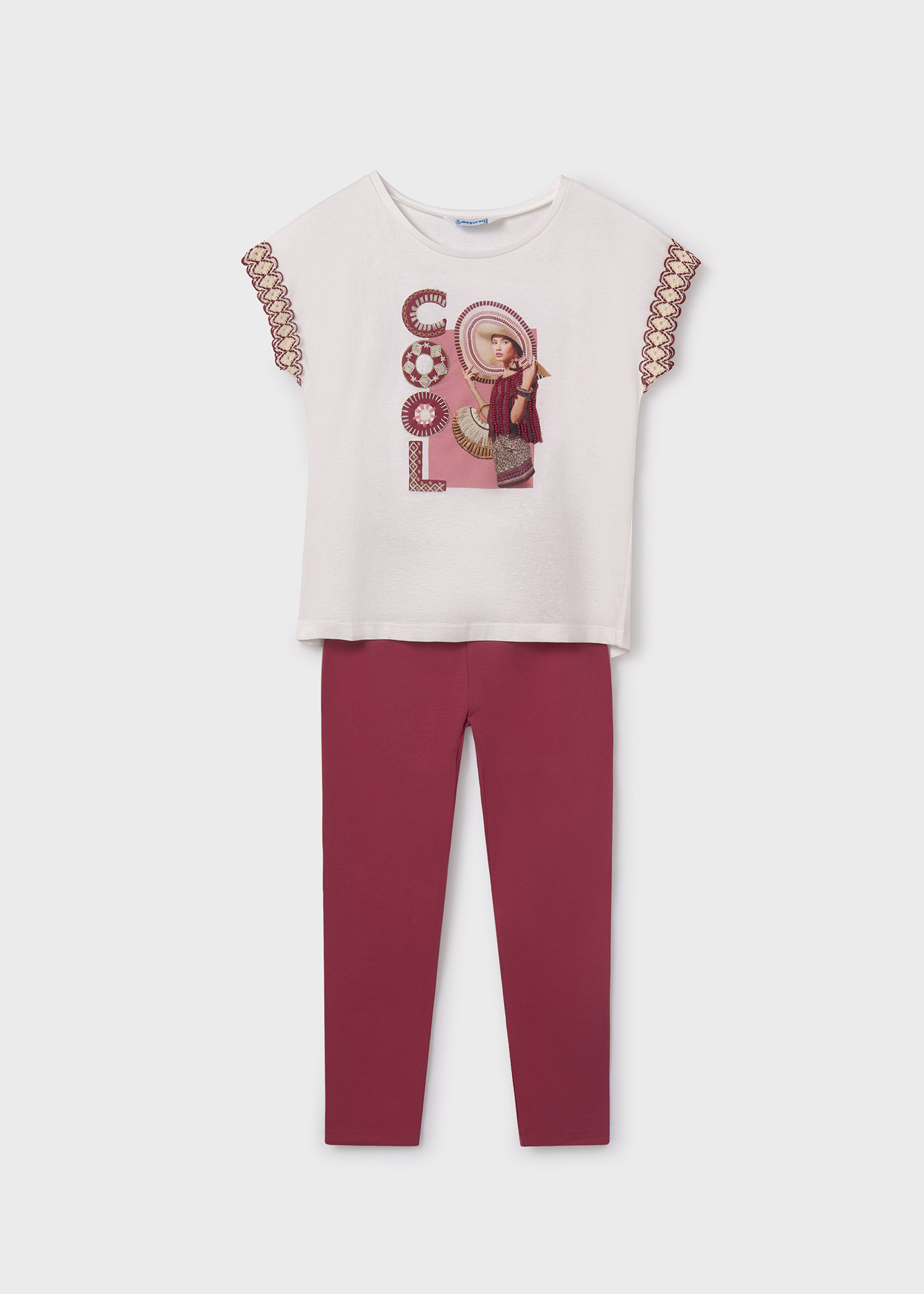 Conjunto de algodão de alta qualidade com duas peças para meninas.