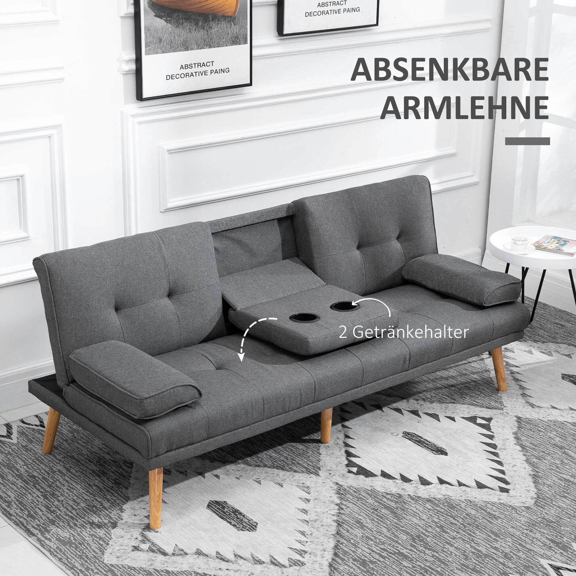 HOMCOM Schlafsofa als 3-Sitzer