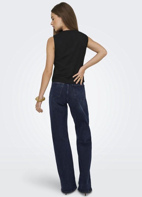 Only - Jeans - Blue Black Denim - Katoenmix - High Waist - 5-Pocket