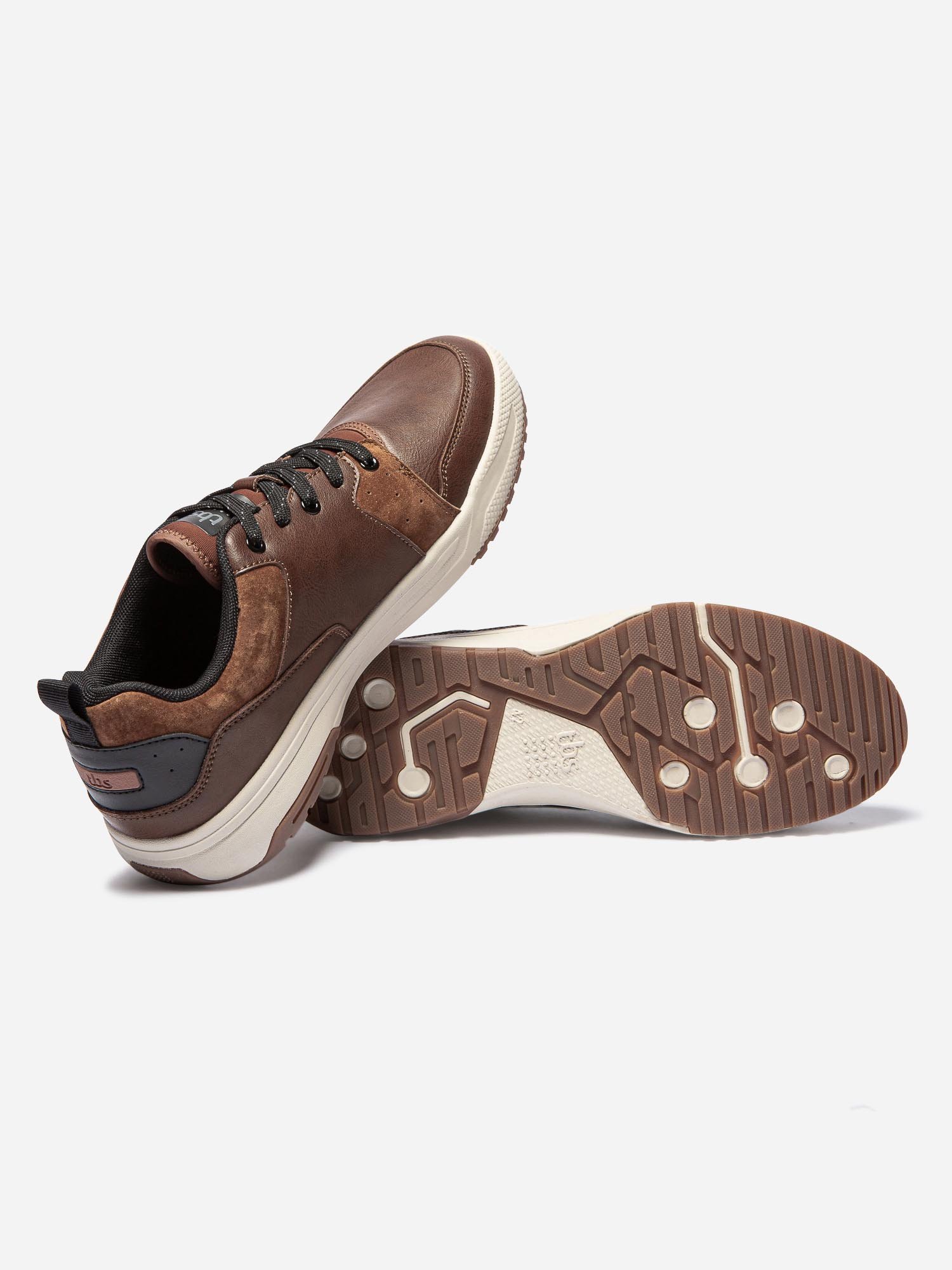 Baskets Homme Confort Dessus Cuir Tabac
