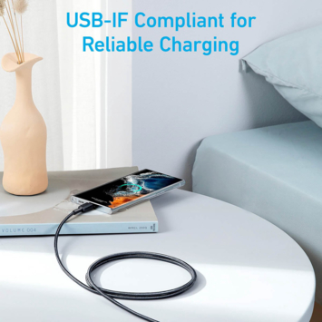 Anker 322 USB-C naar USB-C kabel snelladen 2 m zwart