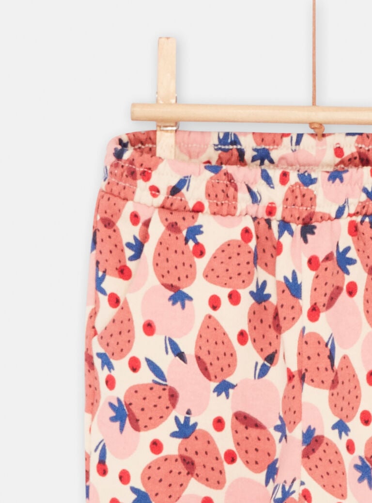 Jogging confortable multicolore à imprimé fruits bébé fille