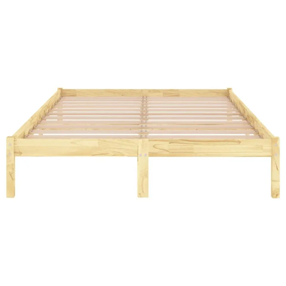 vidaXL - Tweepersoonsbed - Naturel - Massief hout - 180x200 cm