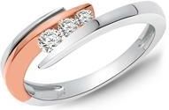 Damesring 14 karaat witgoud 3 Diamanten 0.155 ct.