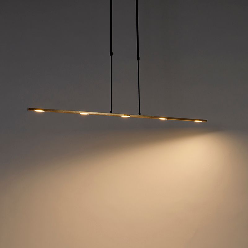 Hanglamp zwart met goud incl. LED dimbaar - Bold