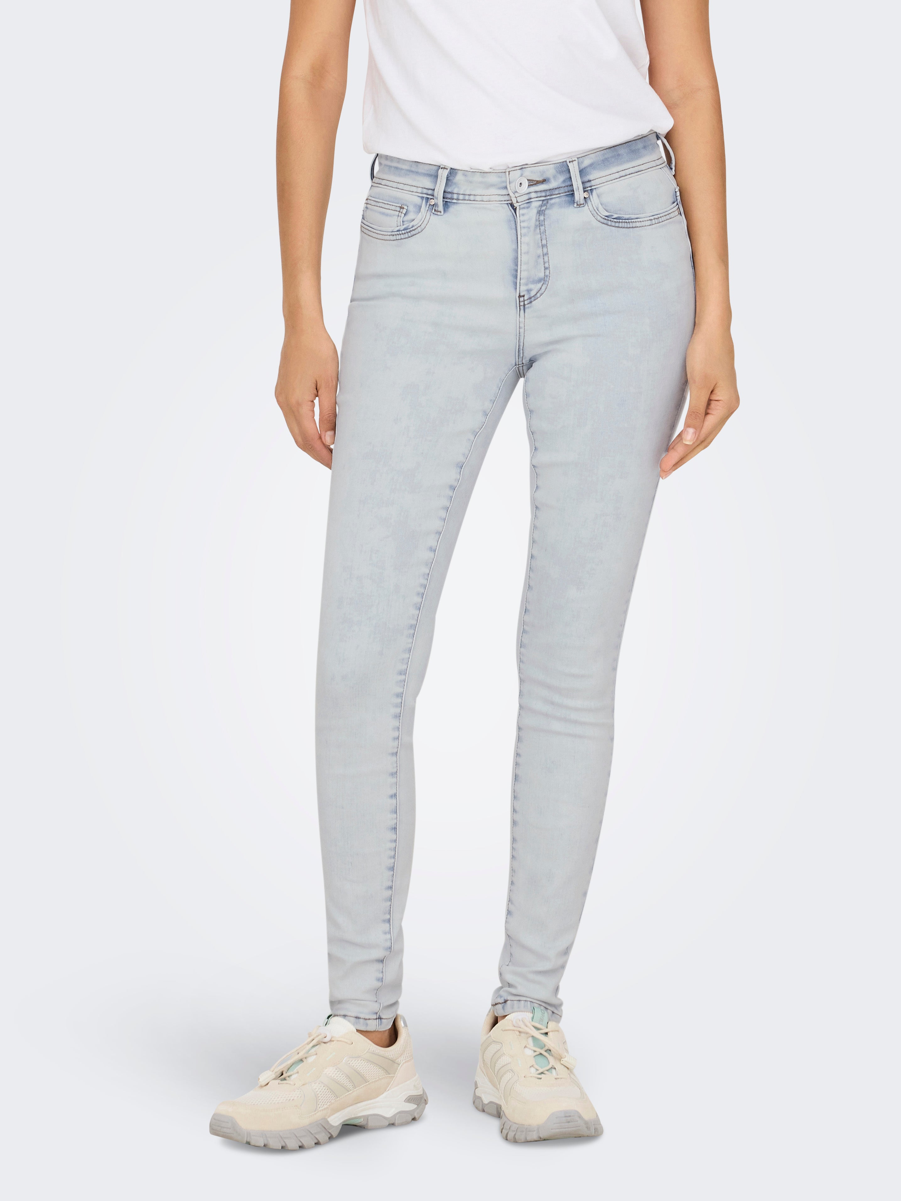 ONLWAUW Mittlere Taille Skinny Fit Jeans Light Blue Bleached Denim