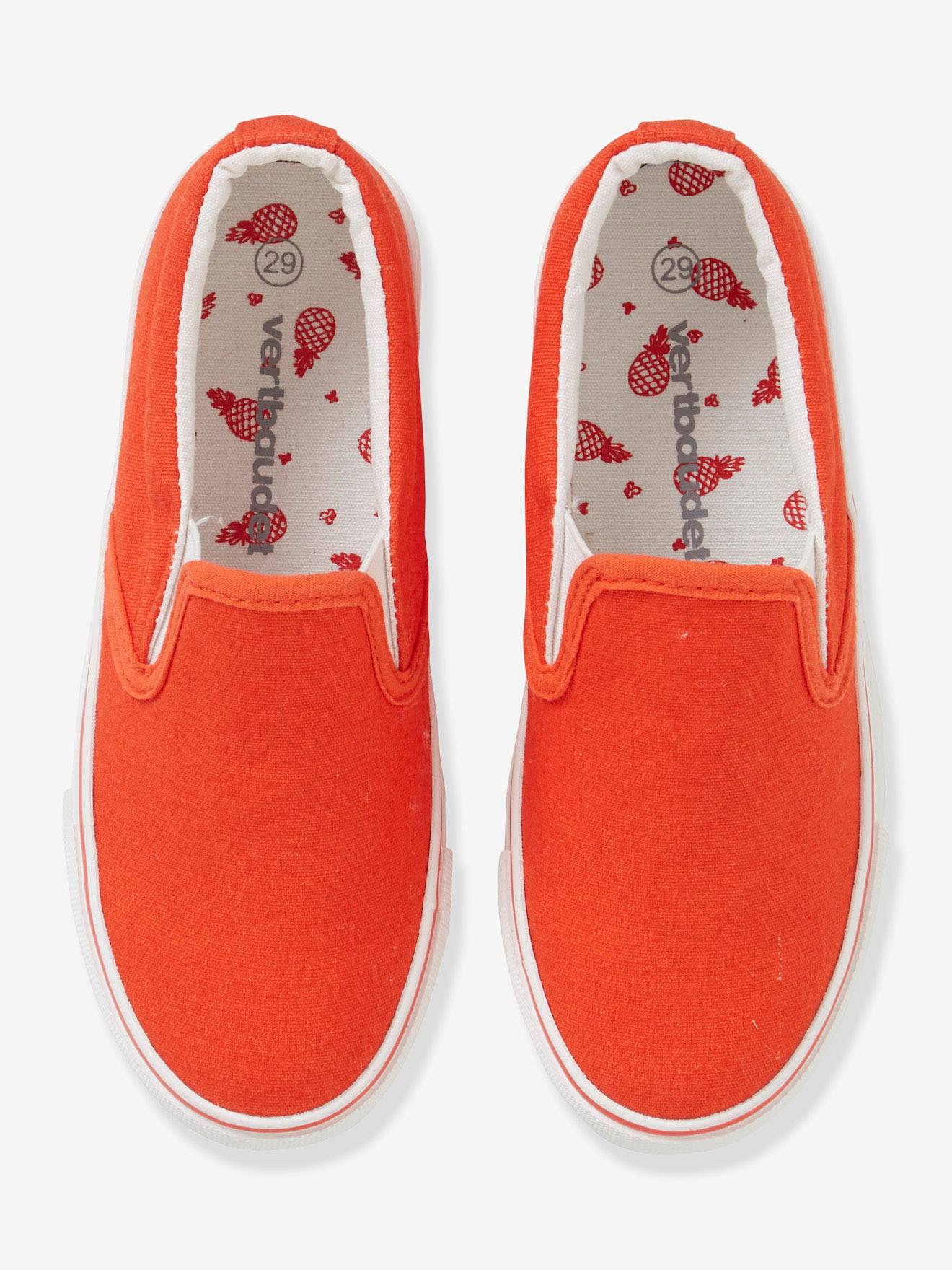 Tênis slip-on feminino, vermelho vivo, liso