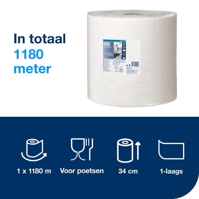 Tork 130109 Advanced Wiper 415 1-lgs wit 1180 mtr x 34 cm pak à 1 rol (130109)