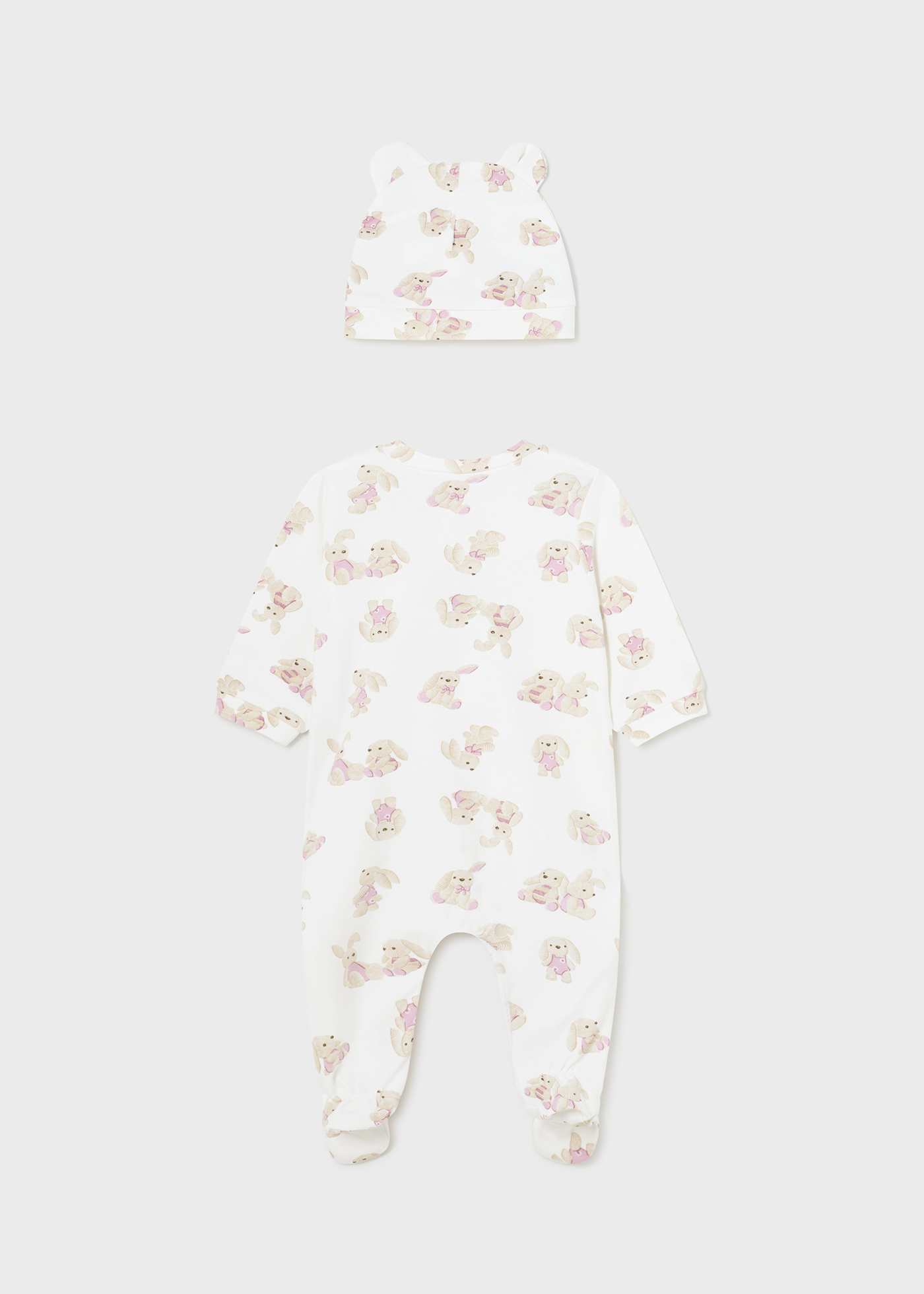 Macacão comprido Better Cotton com gorro para recém-nascidos Sky
