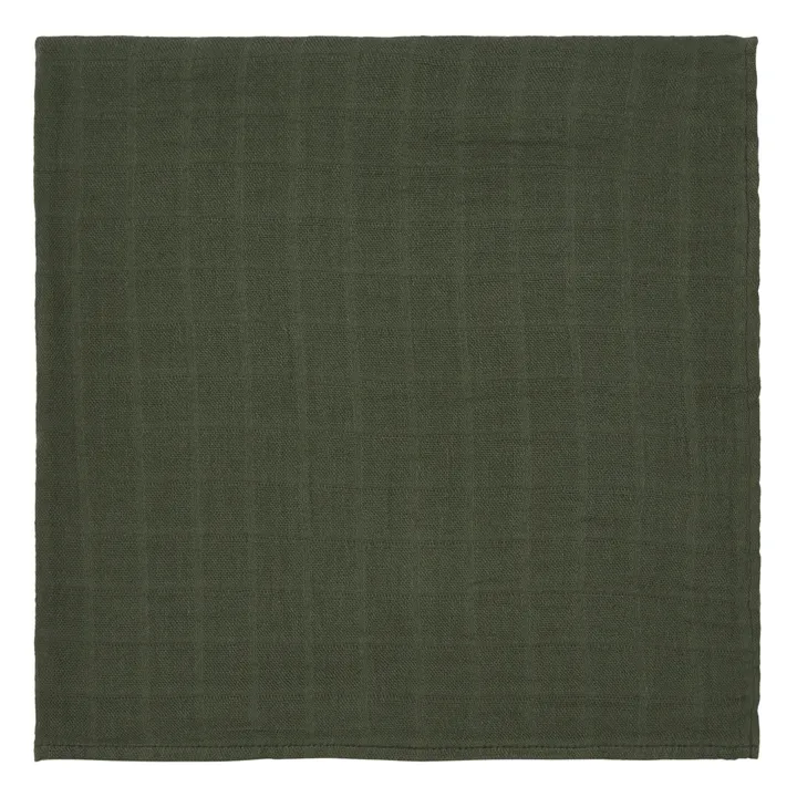 Poudre Organic Petit lange Pavot en double gaze de coton | Vert forêt