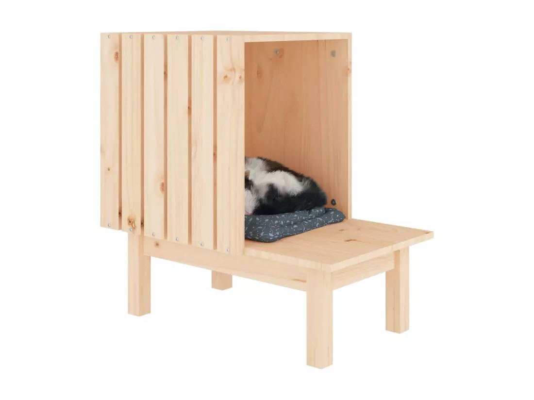 Maison pour chat 60x36x60 cm Bois de pin massif
