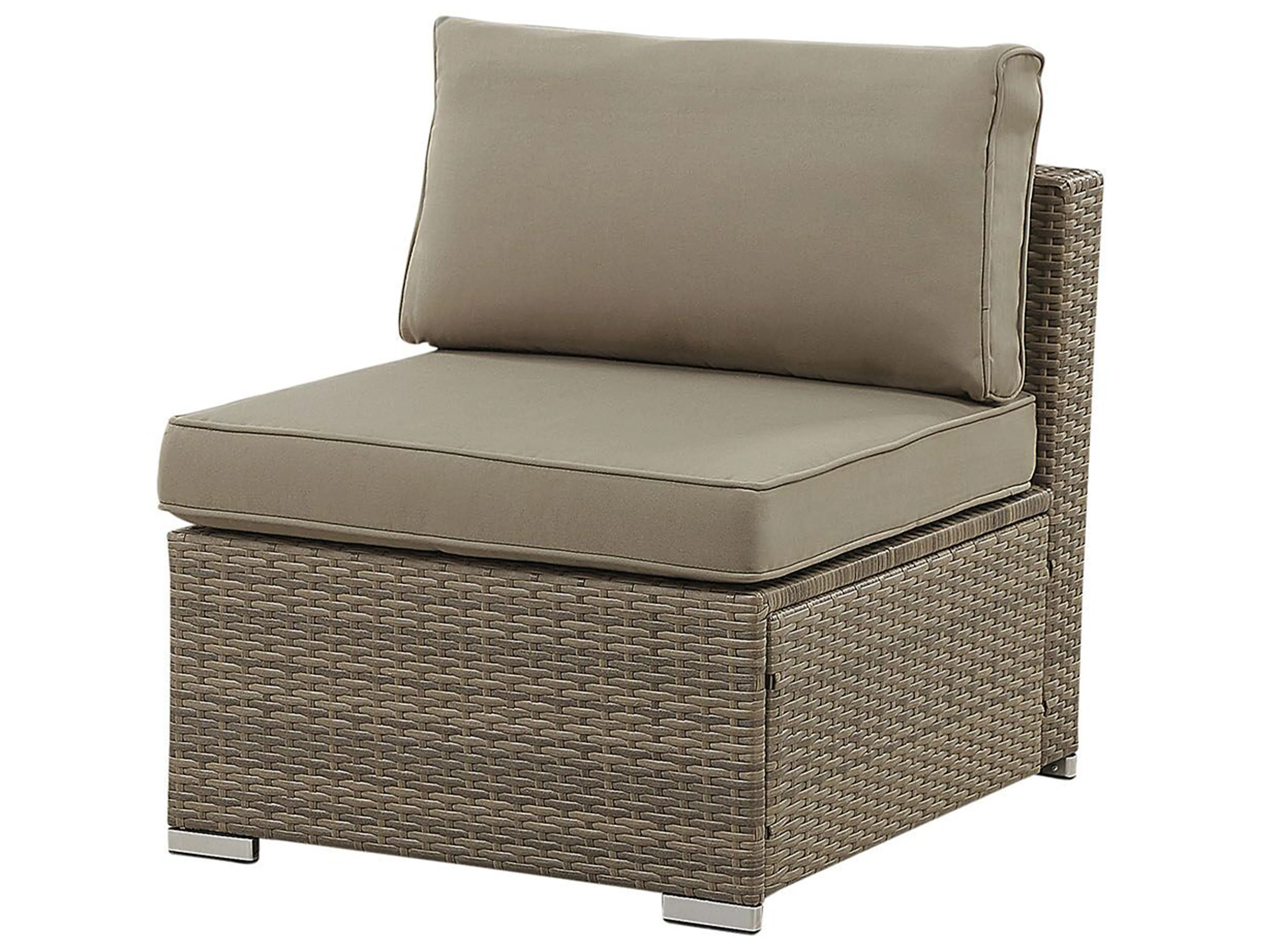 Tuin hoekloungeset met tafel 6-zits BELVEDERE PE rotan Bruin