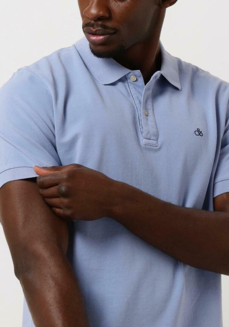 SCOTCH & SODA blauwe scotch & soda polo garment dye organic cotton pique polo