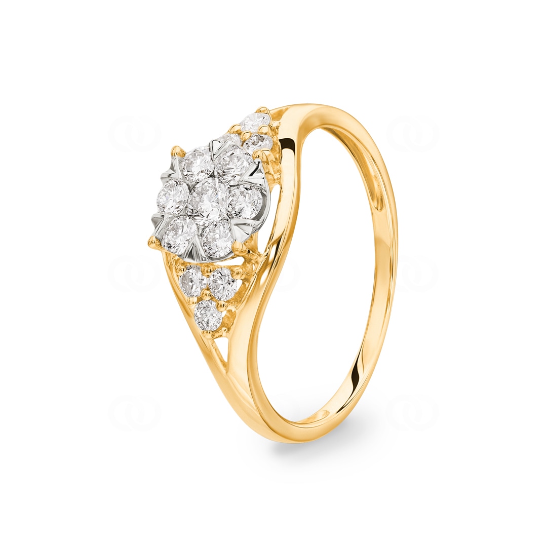 0.49 Karat Diamantring 750/18 K Gelbgold