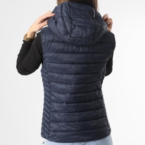 Doudoune Capuche Sans Manches Femme Terry Bleu Marine