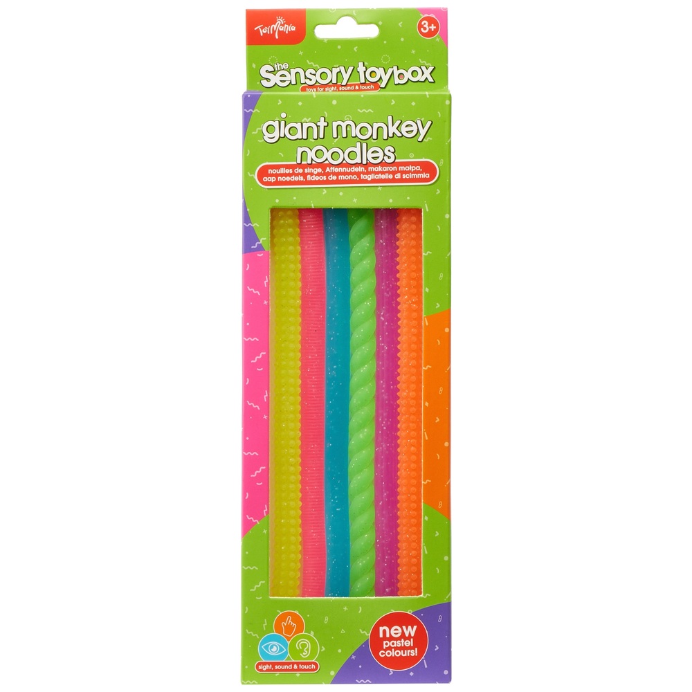 Toy Mania Pastell- und Glitzer-Affennudeln, 6er-Pack