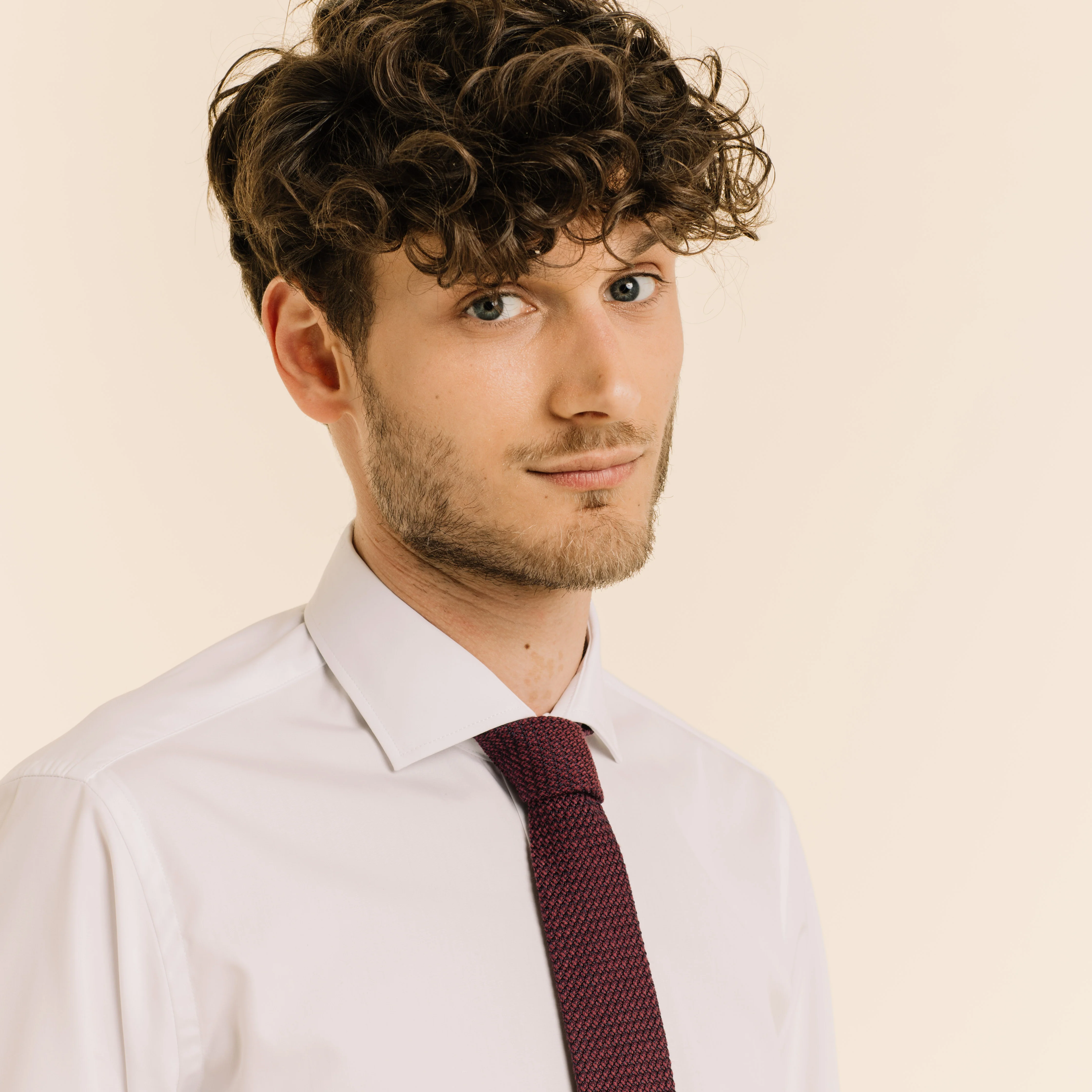 Burgundy tie in grenadine silk and cotton