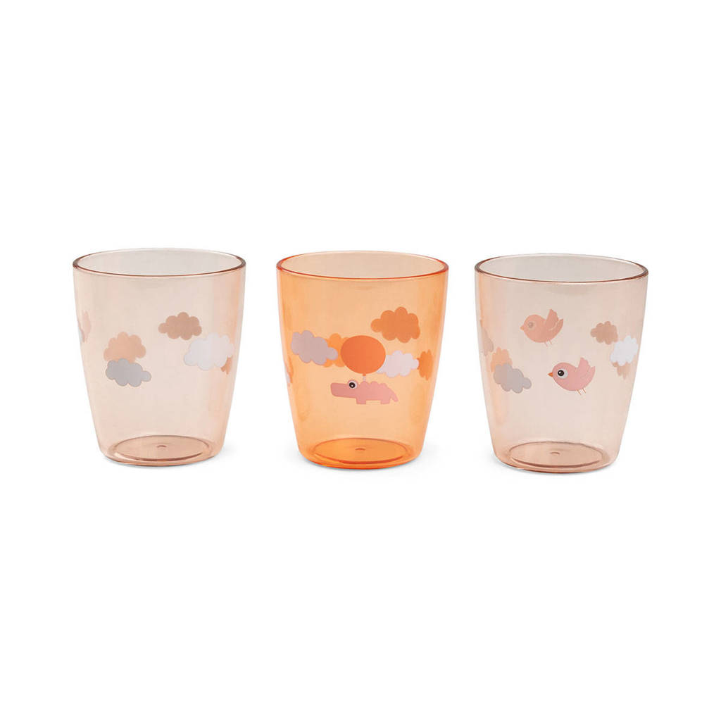 Yummy mini glass 3 pcs Happy clouds Papaya