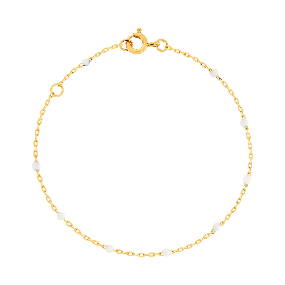 Bracelet plaqué or résine blanche 18 cm