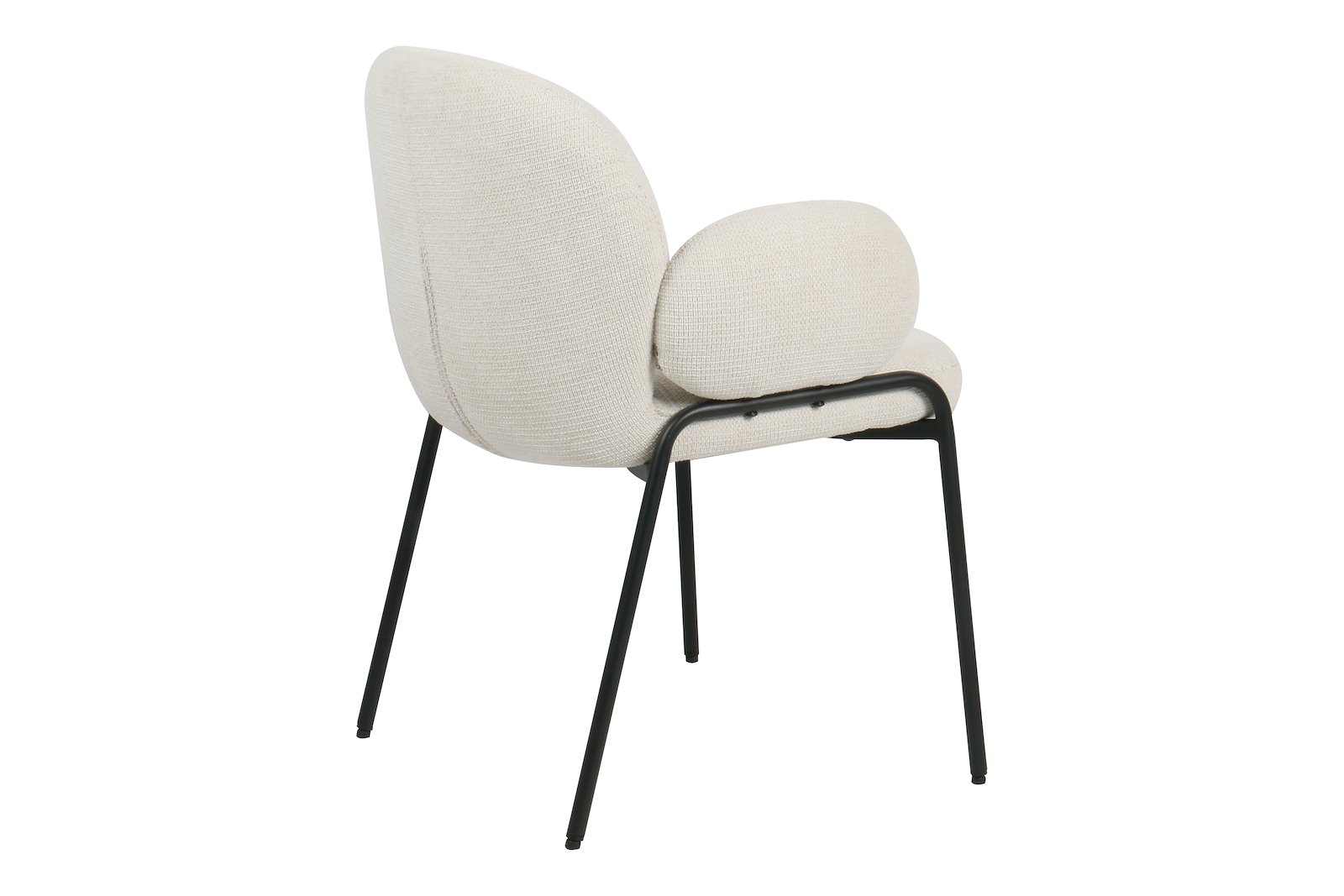 Bonnie spisestol med arm Tekstil Lord 22 Beige med sortlakkert ramme